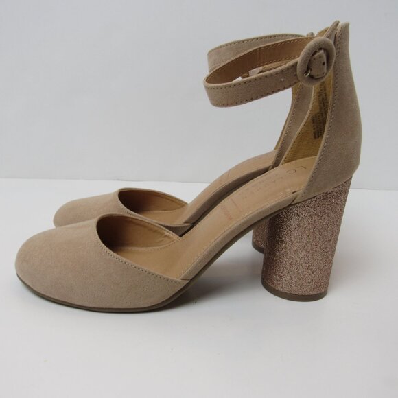 Lauren Conrad LC Gold Hydrangea High Heels Women's Size 8.5 - Picture 1 of 11